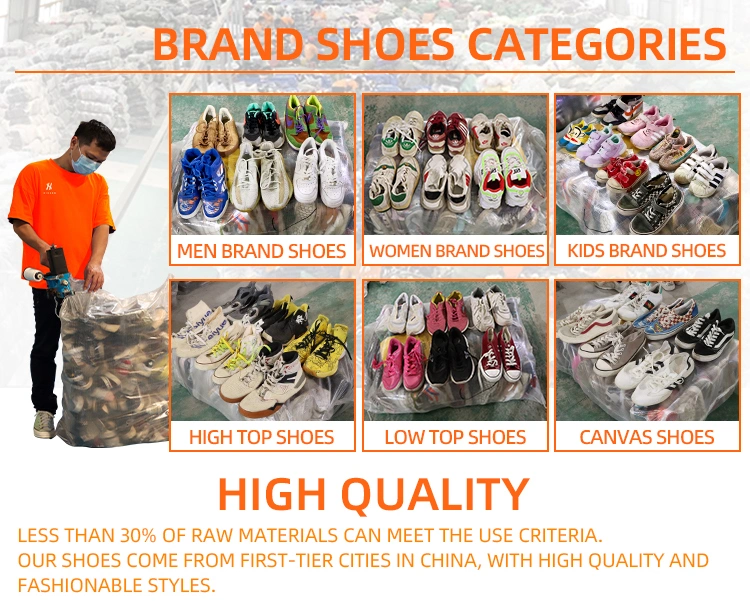 Factory Wholesale Used Branded Shoes Sneaker Original Second Hand Sport Running Shoes